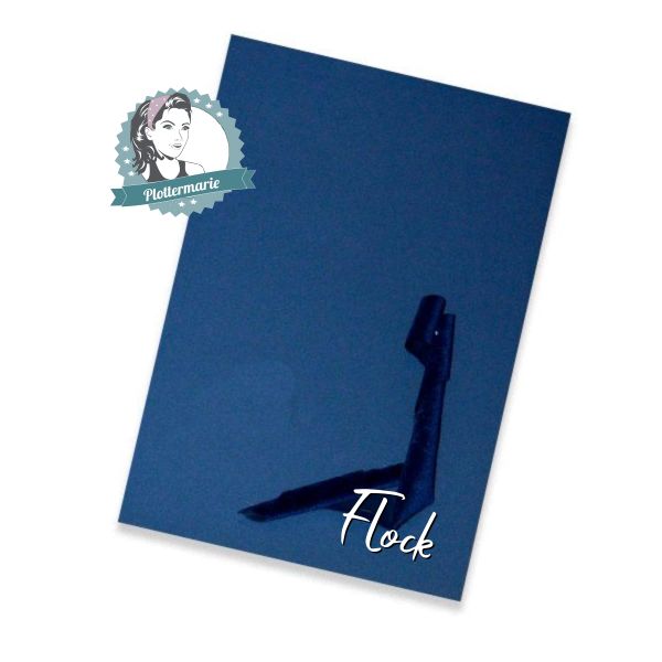 Flockfolie für Textildruck navy dunkelblau A4 - Plotterfolie von Plottermarie Flock Velours 480µ