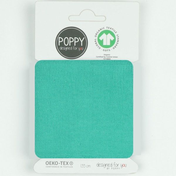 Fertigbündchen Cuff mint • Bio-Baumwoll Bündchen 135 cm • Poppy