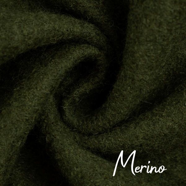 Merino aus 100% Schurwolle - Wollstoff oliv dunkelgrün von Swafing Wollwalk Walkloden