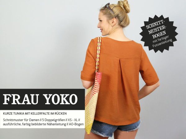 Schnittmuster FRAU YOKO • kurze Tunika mit Kellerfalte von Studio Schnittreif • Gr. XS-XXL