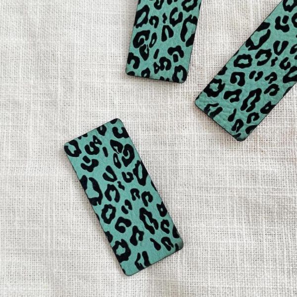 Aufnäher Label - Leo Print - mint grün - für einzigartige Nähprojekte, Strickwerke & Gebasteltes