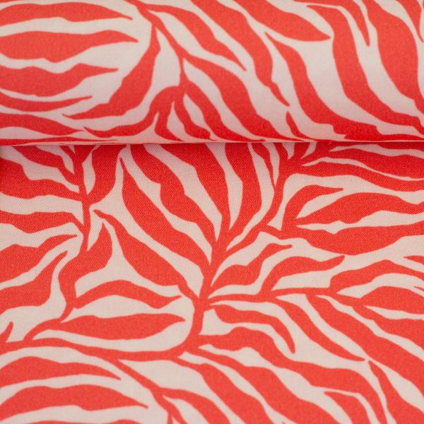Viskose Webware Animal Print koralle - Serie Zebra Jungle von Swafing