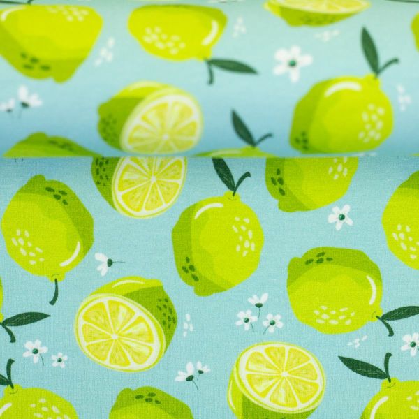Jersey mit fruchtigen Limetten mint grün – frisches Obst aus der Serie Melody von Swafing