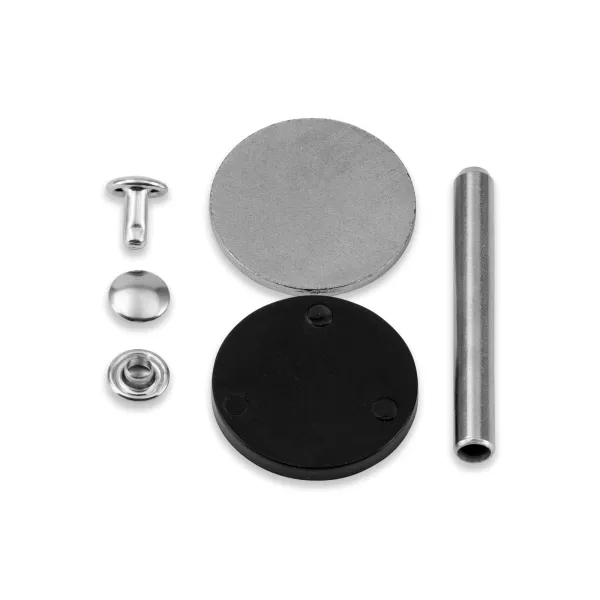 25 Hohlnieten silber Gr. S - Ø7,5mm x 3-4mm ohne Werkzeug - für Vario Creative Tool