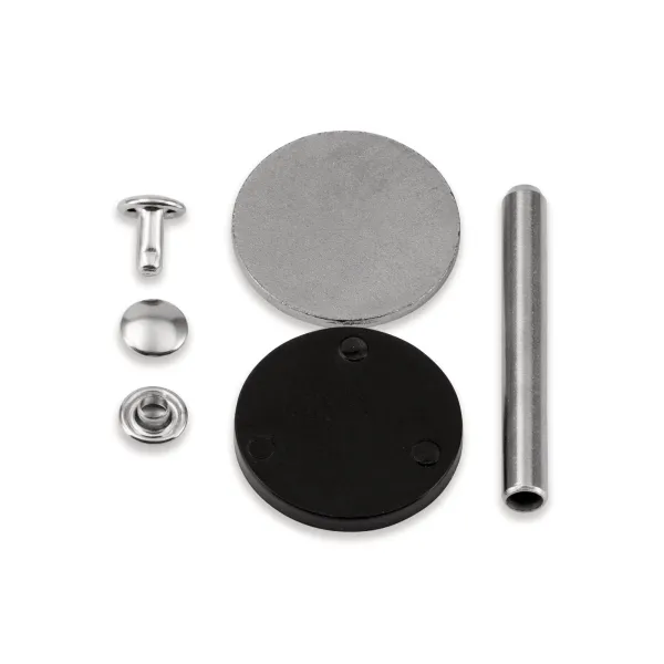 25 Hohlnieten silber Gr. S - Ø7,5mm x 3-4mm ohne Werkzeug - für Vario Creative Tool