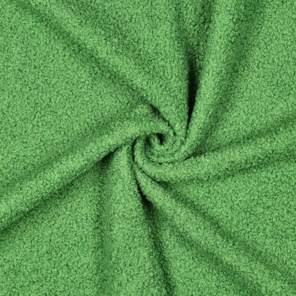 Teddy Bouclé Doubleface Fleece – frisches Grün – kuscheliger Jackenstoff in Lammfelloptik