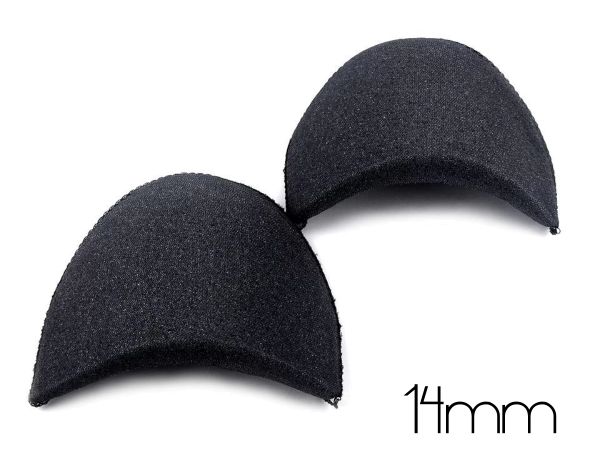 1 Paar Schulterpolster 14mm schwarz - für Kleider Blusen Jacken und Mäntel