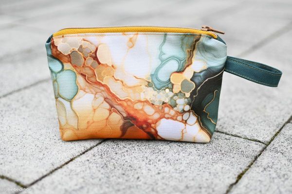 Oxford Gewebe für Taschen - Flowing Bloom - Marmor smaragd kupfer – Design von Sarah Mariam für Swa