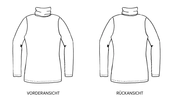 Schnittmuster FRAU ROMY • Shirt mit Rollkragen von Studio Schnittreif • Gr. XS-XXL