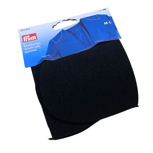 Schulterpolster M-L - halbmondförmig schwarz - 2 Stück
