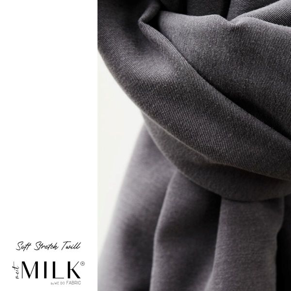 Soft Stretch Twill anchor dunkelgrau – meetMILK® Köper mit TENCEL™ Lyocell