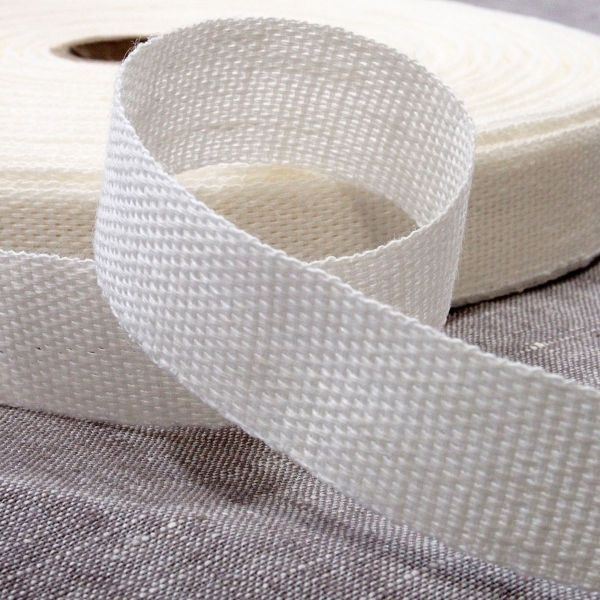 Leinenband 2cm breit weiß von Acufactum - Leinen Band zum Besticken und Verzieren