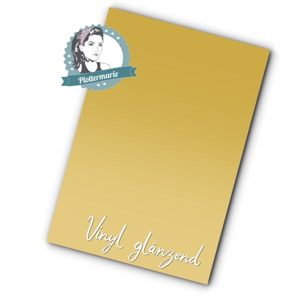 Vinylfolie gold A4 - Plotterfolie von Plottermarie für innen und außen 75µ Folie