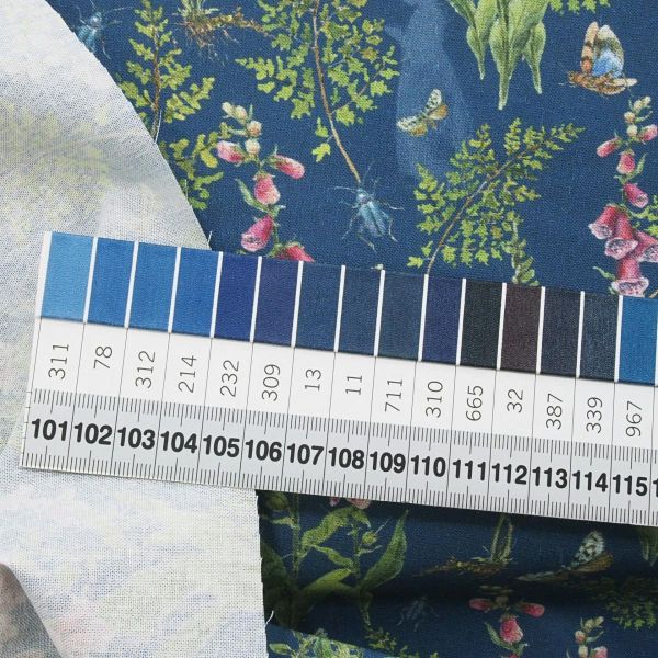 acufactum Blüten Wald Elfen blau grün pink - Baumwolle Waldfingerhut