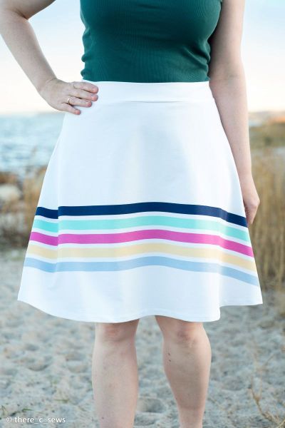 French Terry Panel Simply Stripes weiß bunt – Streifen Sommersweat