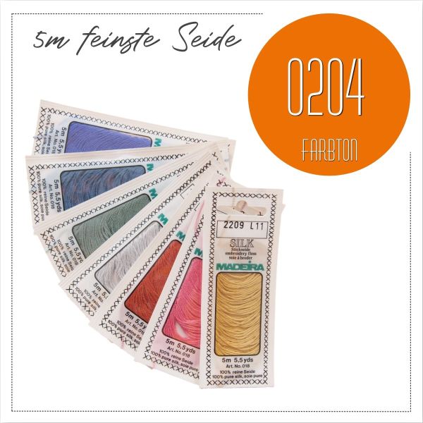 Stickgarn Madeira Silk gelb orange 0204 - Sticktwist aus feinster Seide zum Sticken und Applizieren