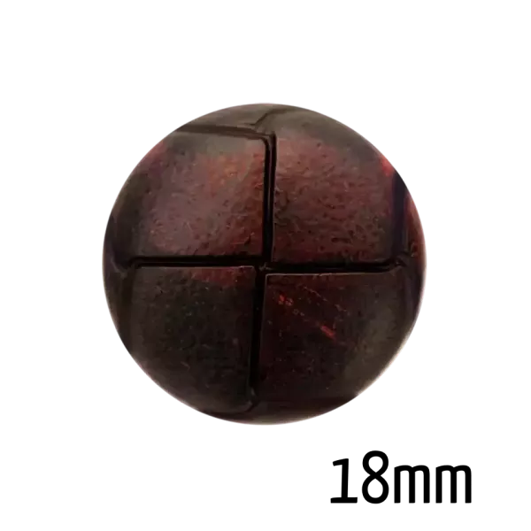 Lederimitatknopf dunkelbraun mit Öse 18 mm