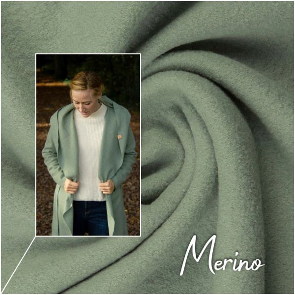 Merino aus 100% Schurwolle - Wollstoff mint von Swafing Wollwalk Walkloden