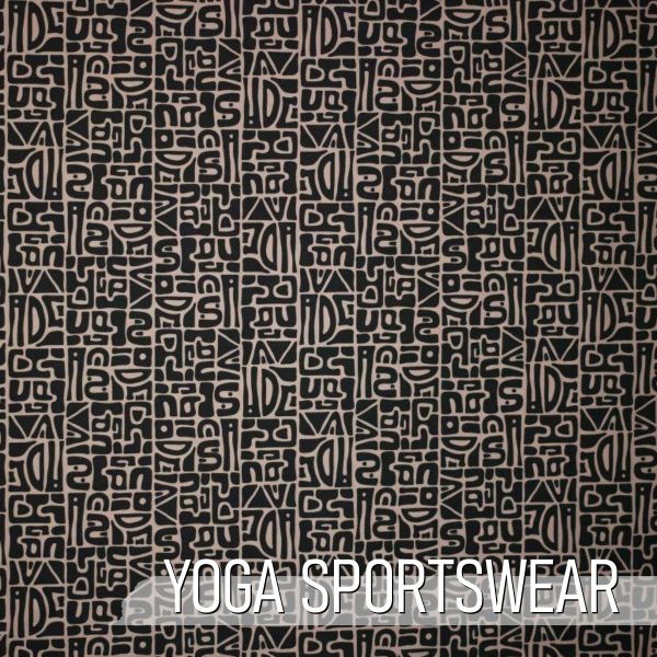 YOGA STRETCH Abstrakt dunkelbraun - Funktionsjersey für Sportbekleidung geometrische Muster
