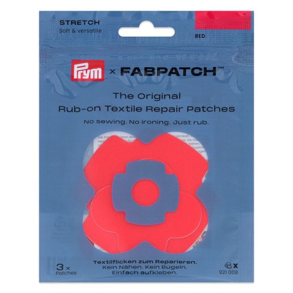 Prym x FabPatch Stretch Reparaturflicken rot 3 Stück