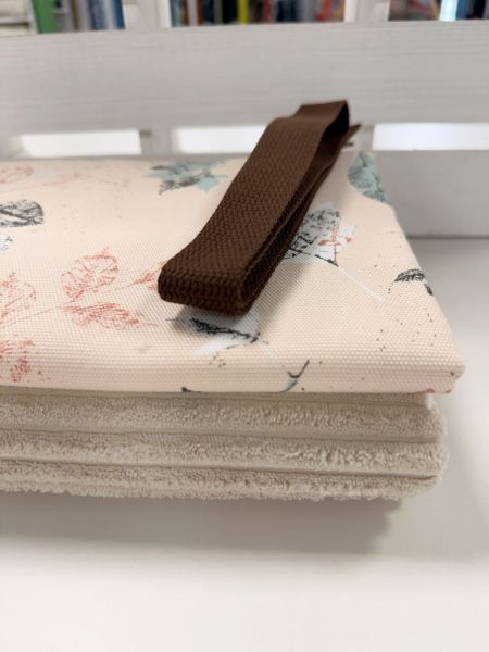 Taschen-Stoffpaket creme – Breitcord, Baumwoll-Dekostoff & braunes Gurtband