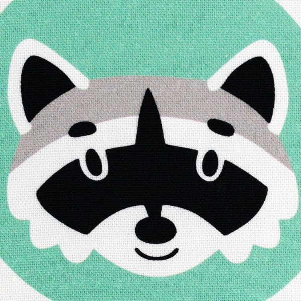 DIY Nähset Turnbeutel Waschbär von Käselotti - Tierbeutel Panel 75x150cm