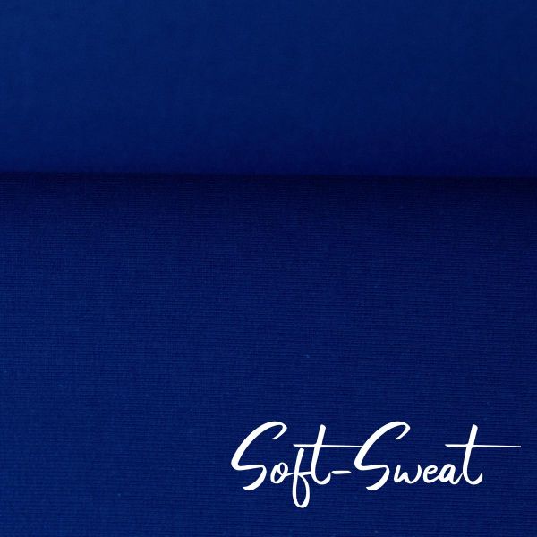 Soft Sweat uni royal blau - angerauhter French Terry EIKE von Swafing