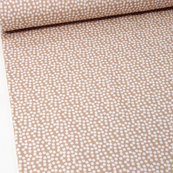 Bio Jersey kleine Punkte beige weiß – Lillestoff Little Whites by et voila