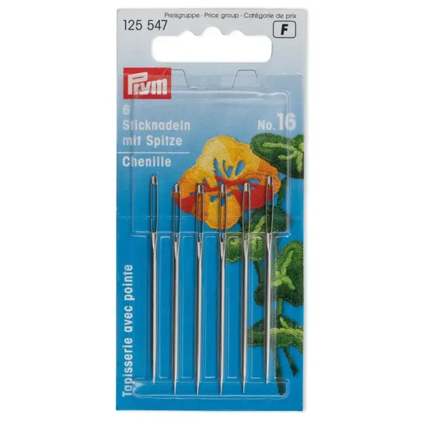 Sticknadeln mit Spitze 6 Stück in den Größen Nr. 16 von Prym