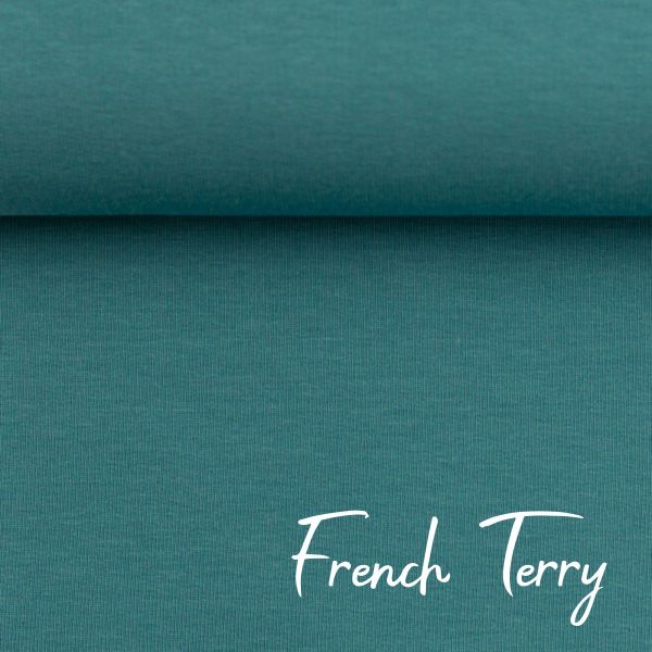 Sweat uni petrol aqua - French Terry MAIKE von Swafing