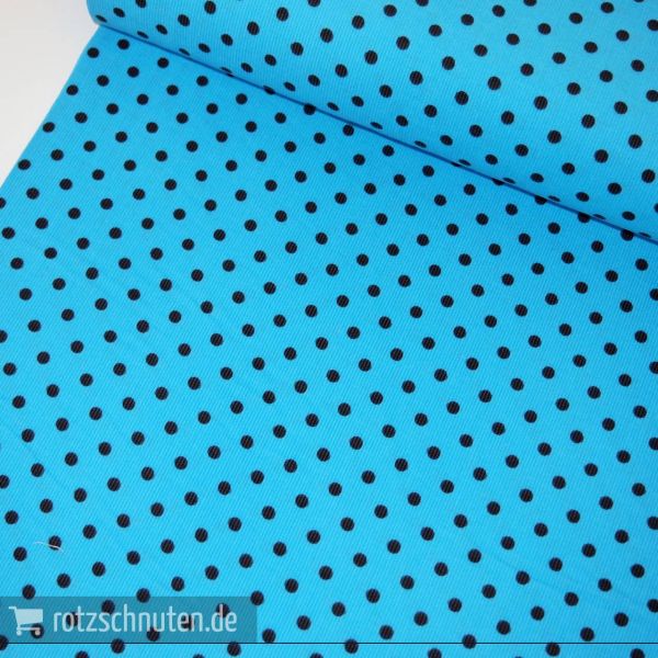 Feincord JOST Punkte türkis braun - Dots