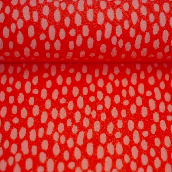 Double Slub Musselin Splash Dots apricot – Double Gauze Cherry Picking Blush by Swafing