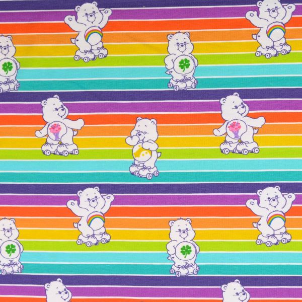 Jersey Glücksbärchis Regenbogen bunte Streifen - Care Bears