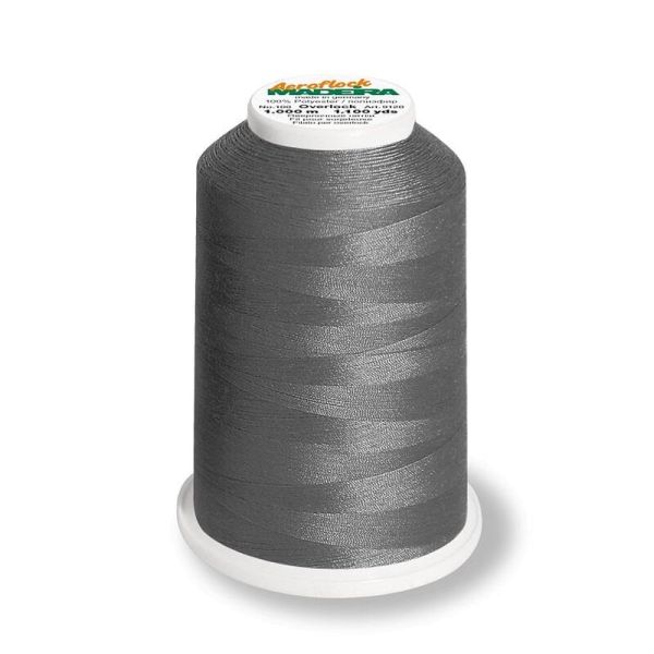 Aeroflock 100 carbon silber grau - 1000m Bauschgarn von Madeira - Overlock Garn