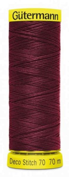 Deco Stitch 70 bordeaux rot - 70m kräftiges Nähgarn Fb. 0369 von Gütermann für Zierstiche und Steppn