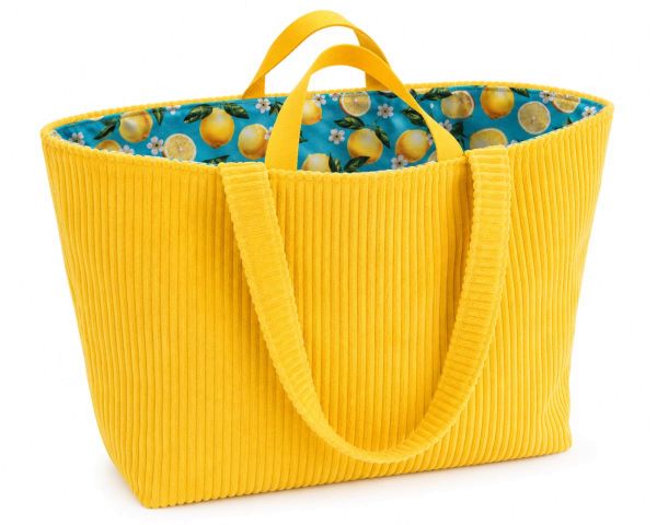 Taschen-Stoffpaket gelb – Breitcord, Zitronen Baumwollstoff & Gurtband