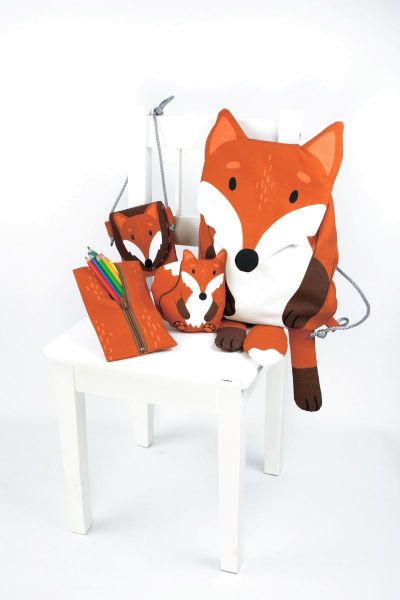 DIY Nähset Turnbeutel Fuchs von Käselotti - Tierbeutel Panel 75x150cm