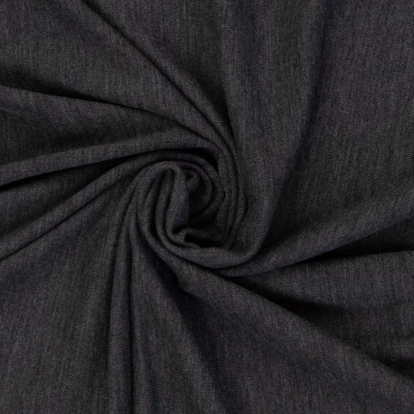 Weicher dünner Merinostrick dunkelgrau meliert - 100% Schurwolle Merino Strickstoff von Swafing