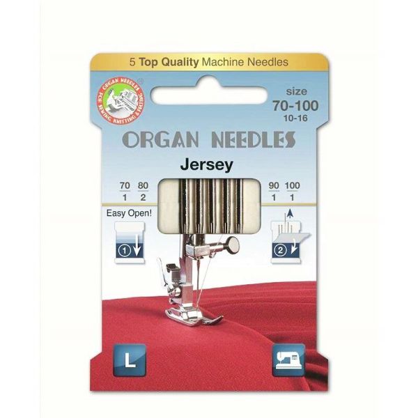 ORGAN ECO Nähmaschinen Nadeln – Jersey Mix 70/10 – 100/16 – für Jersey und Strick