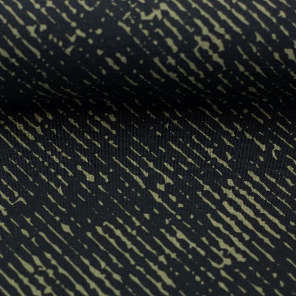 Sweat mit Struktur Druck Scratch dunkelgrün - Any Questions Kombi French Terry by Thorsten Berger