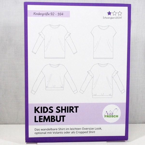 SALE - Schnittmuster Kids Shirt Lembut oversize cropped Gr. 92-164 von Nähfrosch